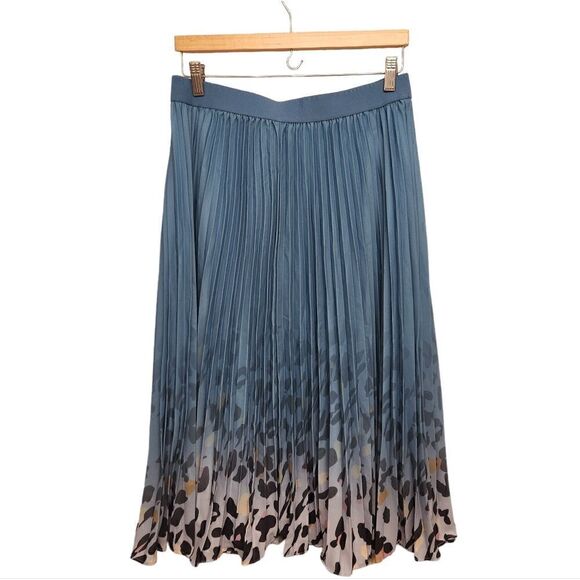 Kate Kasin Dresses & Skirts - Kate Kasim Aline Flare Pleated Leopard Print Skirt Size XL